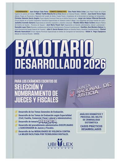 BALOTARIO DESARROLLADO 2026. Para selección y nombramiento de jueces y fiscales
